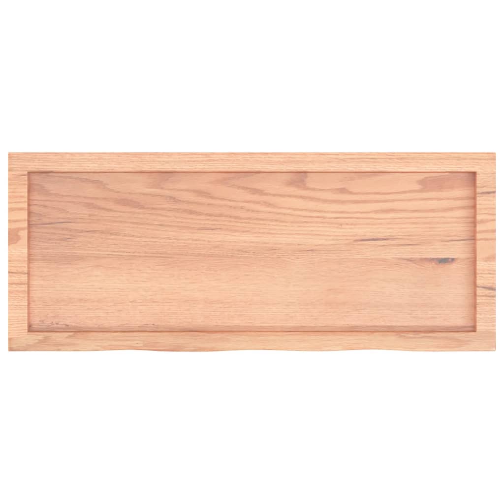 Piano Bagno Marrone 100x40x(2-4) cm Legno Massello Trattato