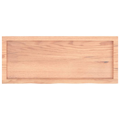 Piano Bagno Marrone 100x40x(2-4) cm Legno Massello Trattato
