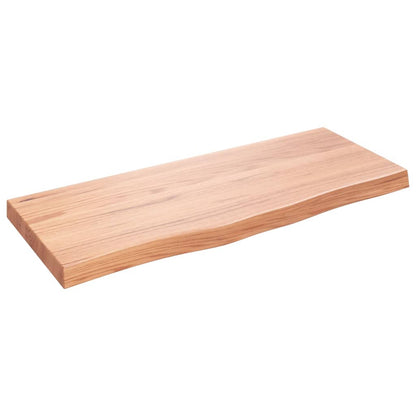 Piano Bagno Marrone 100x40x(2-6) cm Legno Massello Trattato