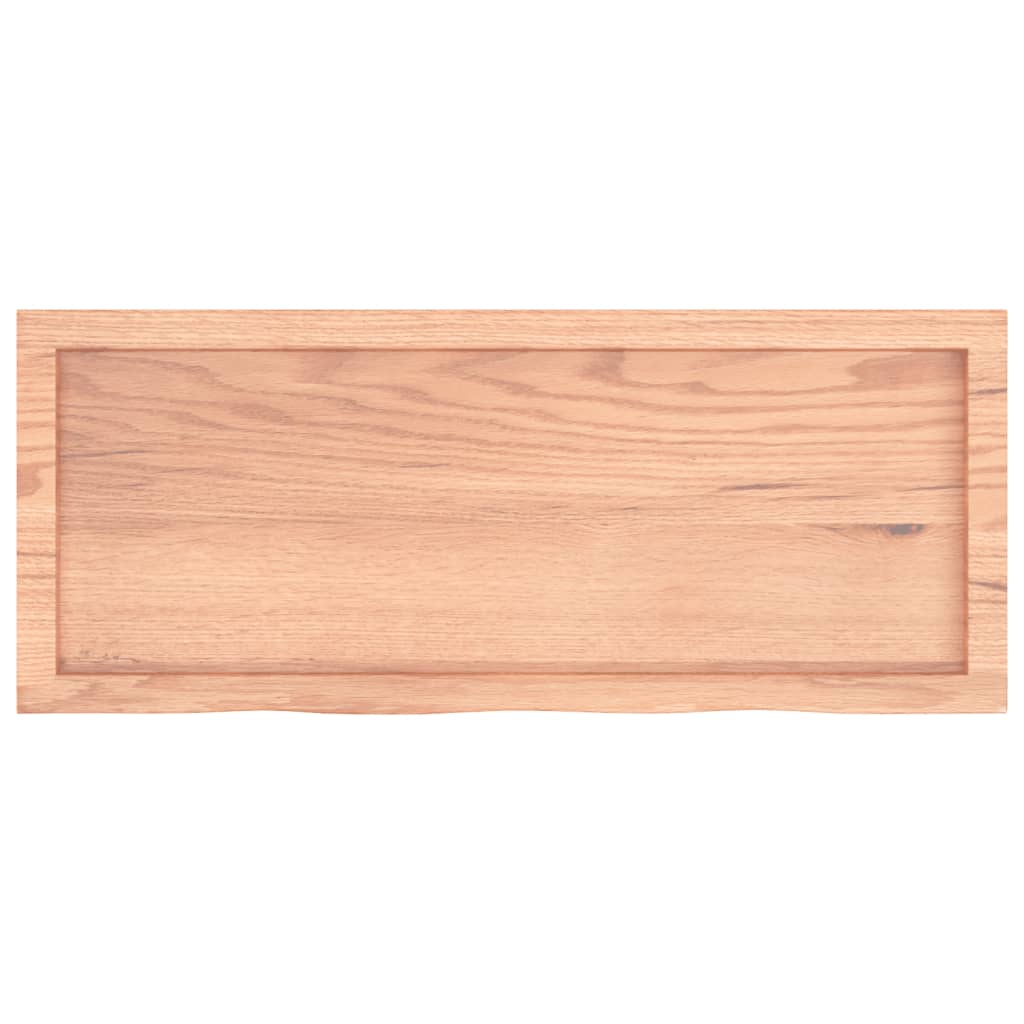 Piano Bagno Marrone 100x40x(2-6) cm Legno Massello Trattato