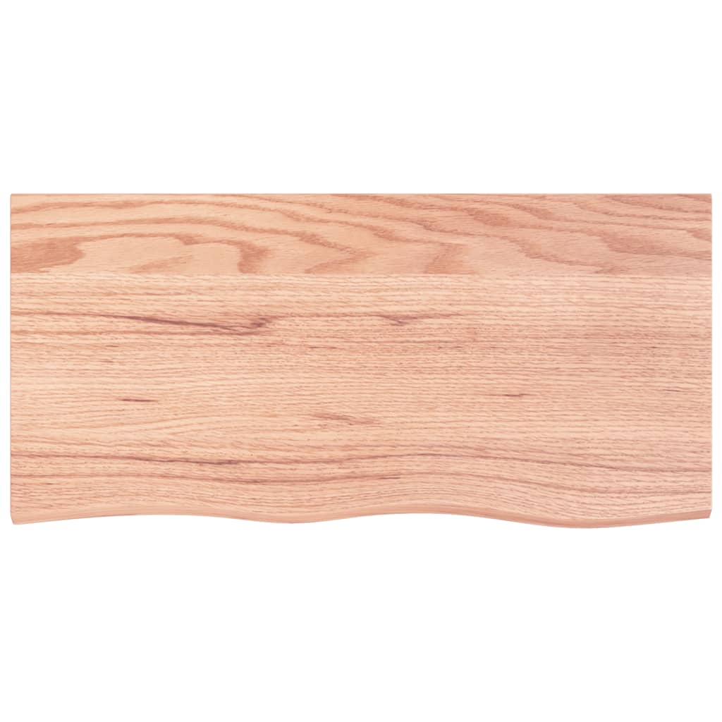 Piano Bagno Marrone Chiaro 100x50x2 cm Legno Massello Trattato