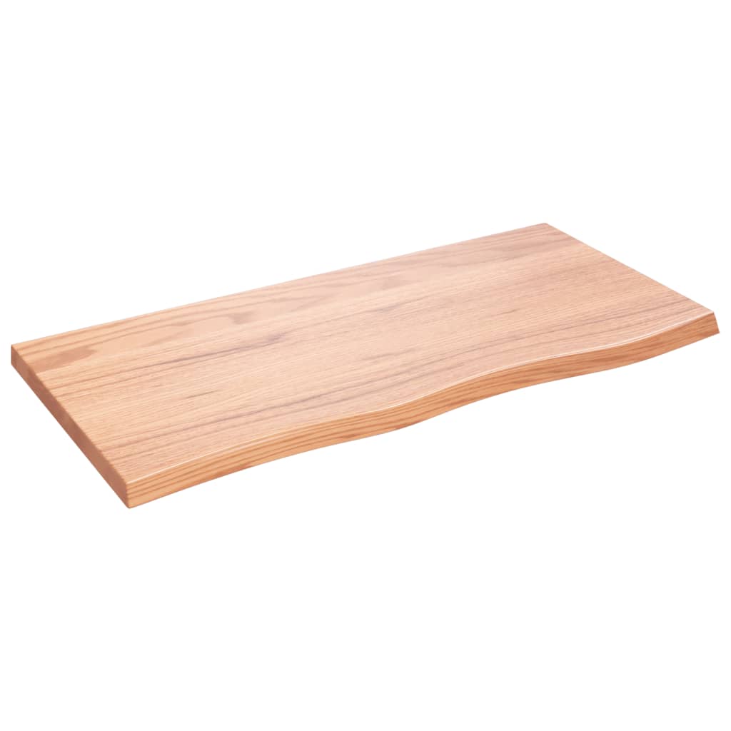 Piano Bagno Marrone 100x50x(2-4) cm Legno Massello Trattato