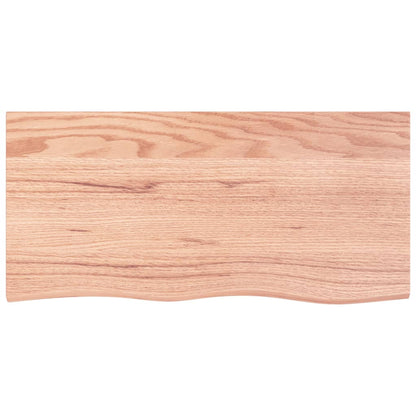 Piano Bagno Marrone 100x50x(2-4) cm Legno Massello Trattato