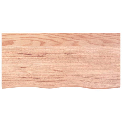 Piano Bagno Marrone 100x50x(2-6) cm Legno Massello Trattato