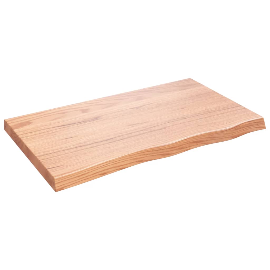 Piano Bagno Marrone 100x60x(2-6) cm Legno Massello Trattato