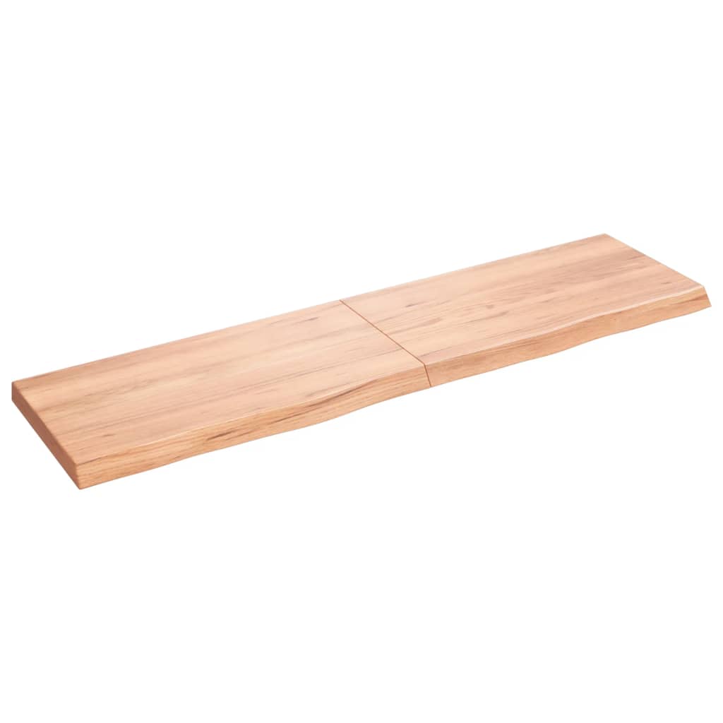 Piano Bagno Marrone 120x30x(2-4) cm Legno Massello Trattato