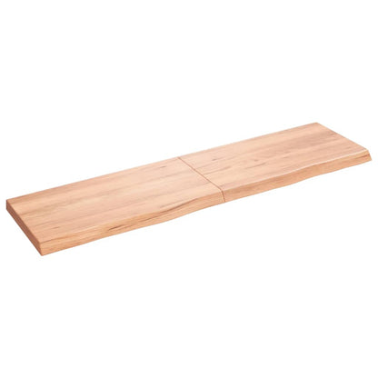 Piano Bagno Marrone 120x30x(2-4) cm Legno Massello Trattato