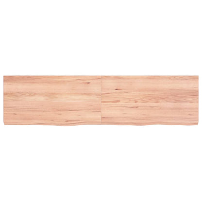 Piano Bagno Marrone 120x30x(2-4) cm Legno Massello Trattato