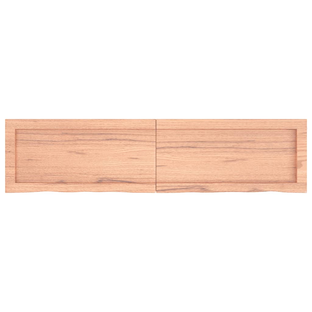 Piano Bagno Marrone 120x30x(2-4) cm Legno Massello Trattato
