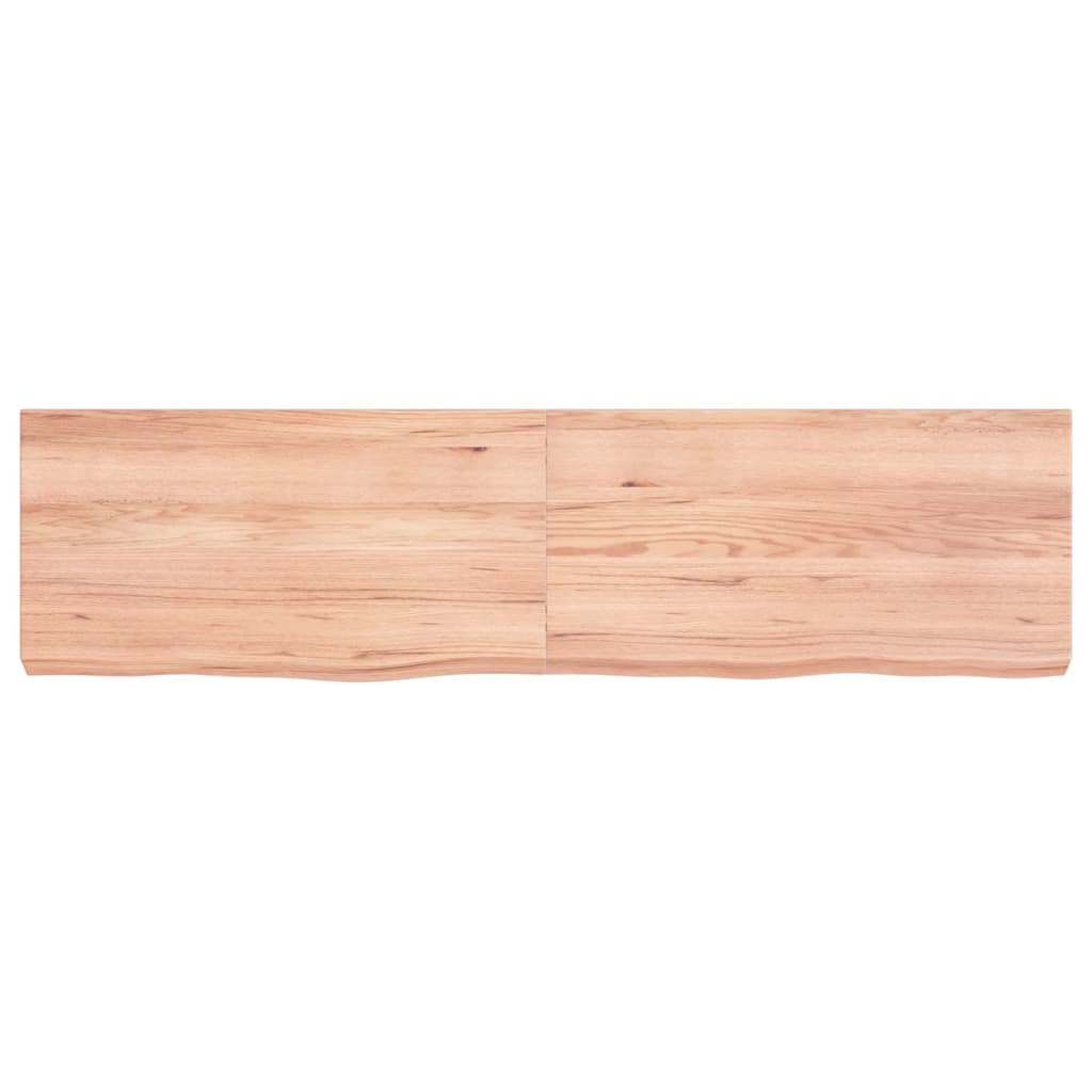 Piano Bagno Marrone 120x30x(2-6) cm Legno Massello Trattato