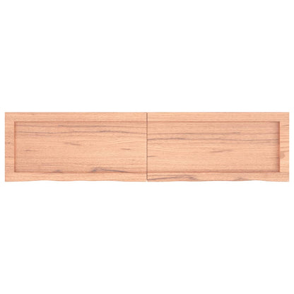 Piano Bagno Marrone 120x30x(2-6) cm Legno Massello Trattato