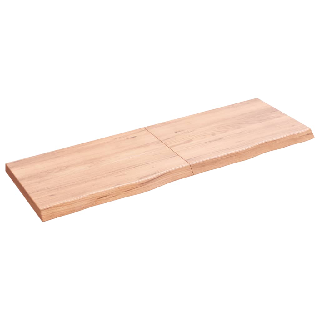 Piano Bagno Marrone 120x40x(2-4) cm Legno Massello Trattato