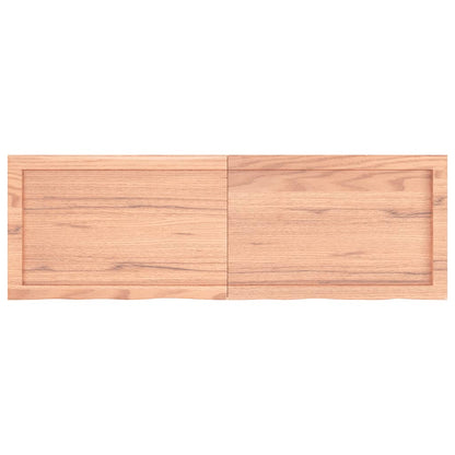 Piano Bagno Marrone 120x40x(2-4) cm Legno Massello Trattato