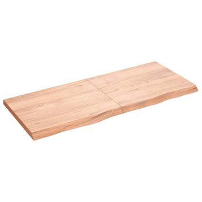 Piano Bagno Marrone 120x50x(2-4) cm Legno Massello Trattato