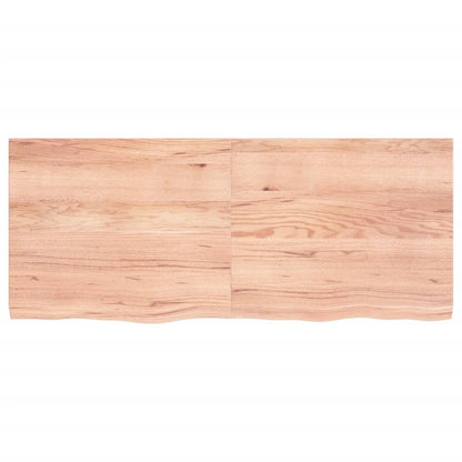 Piano Bagno Marrone 120x50x(2-4) cm Legno Massello Trattato