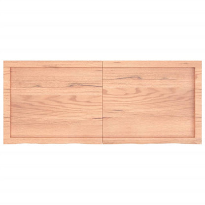 Piano Bagno Marrone 120x50x(2-4) cm Legno Massello Trattato