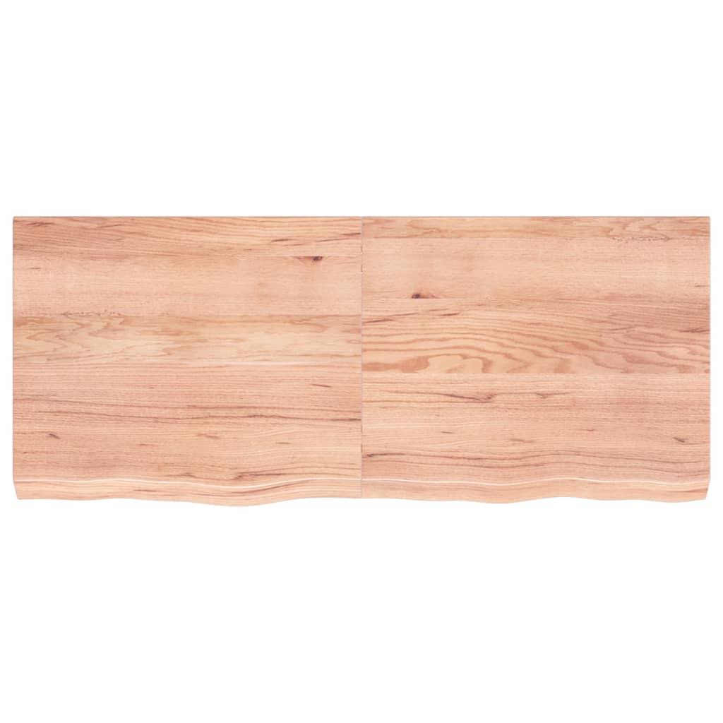 Piano Bagno Marrone 120x50x(2-6) cm Legno Massello Trattato