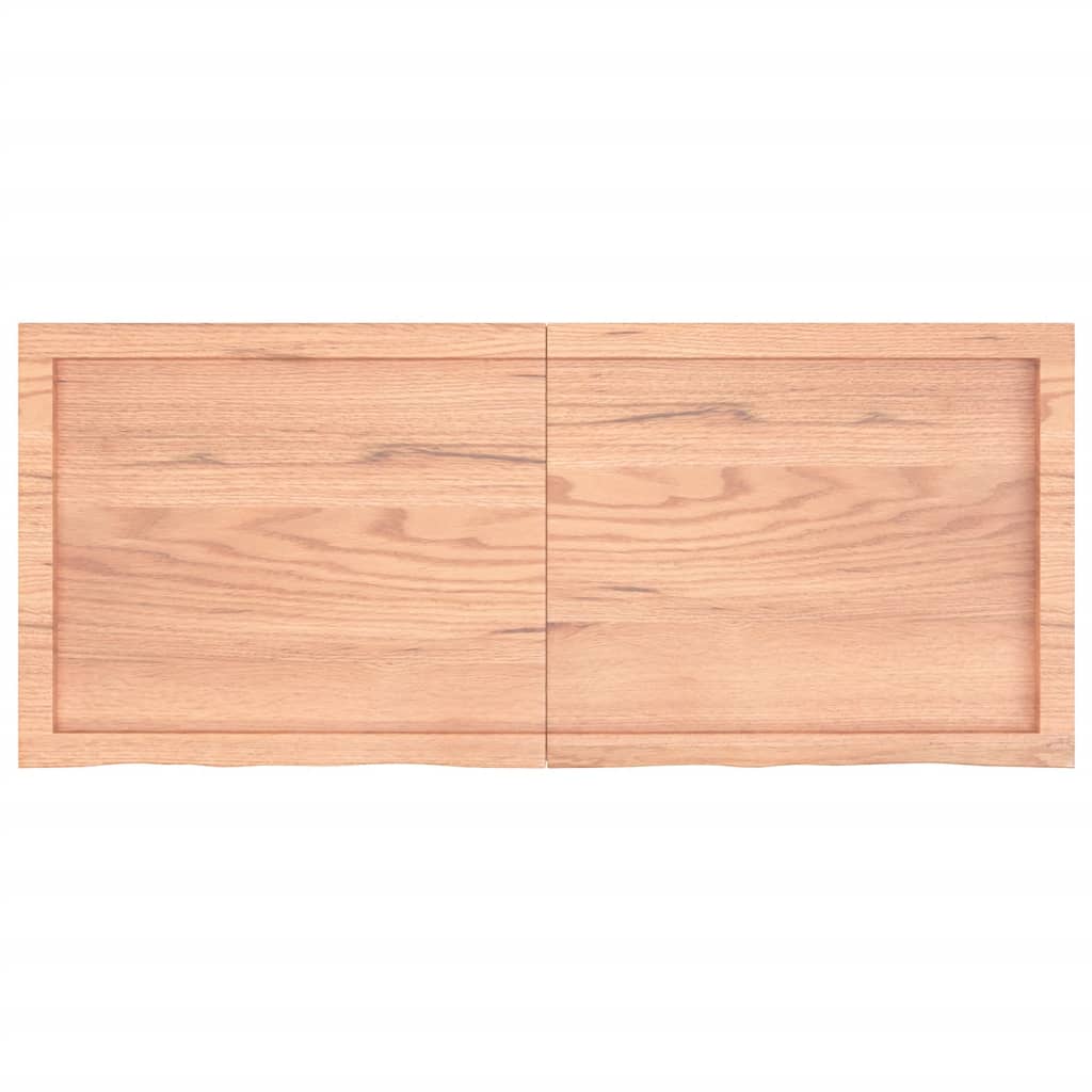 Piano Bagno Marrone 120x50x(2-6) cm Legno Massello Trattato