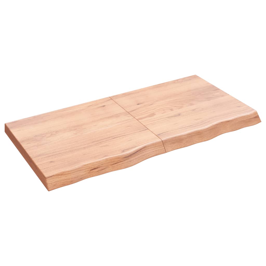 Piano Bagno Marrone 120x60x(2-6) cm Legno Massello Trattato
