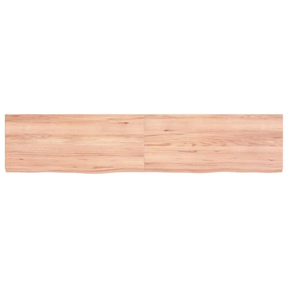 Piano Bagno Marrone 140x30x(2-4) cm Legno Massello Trattato