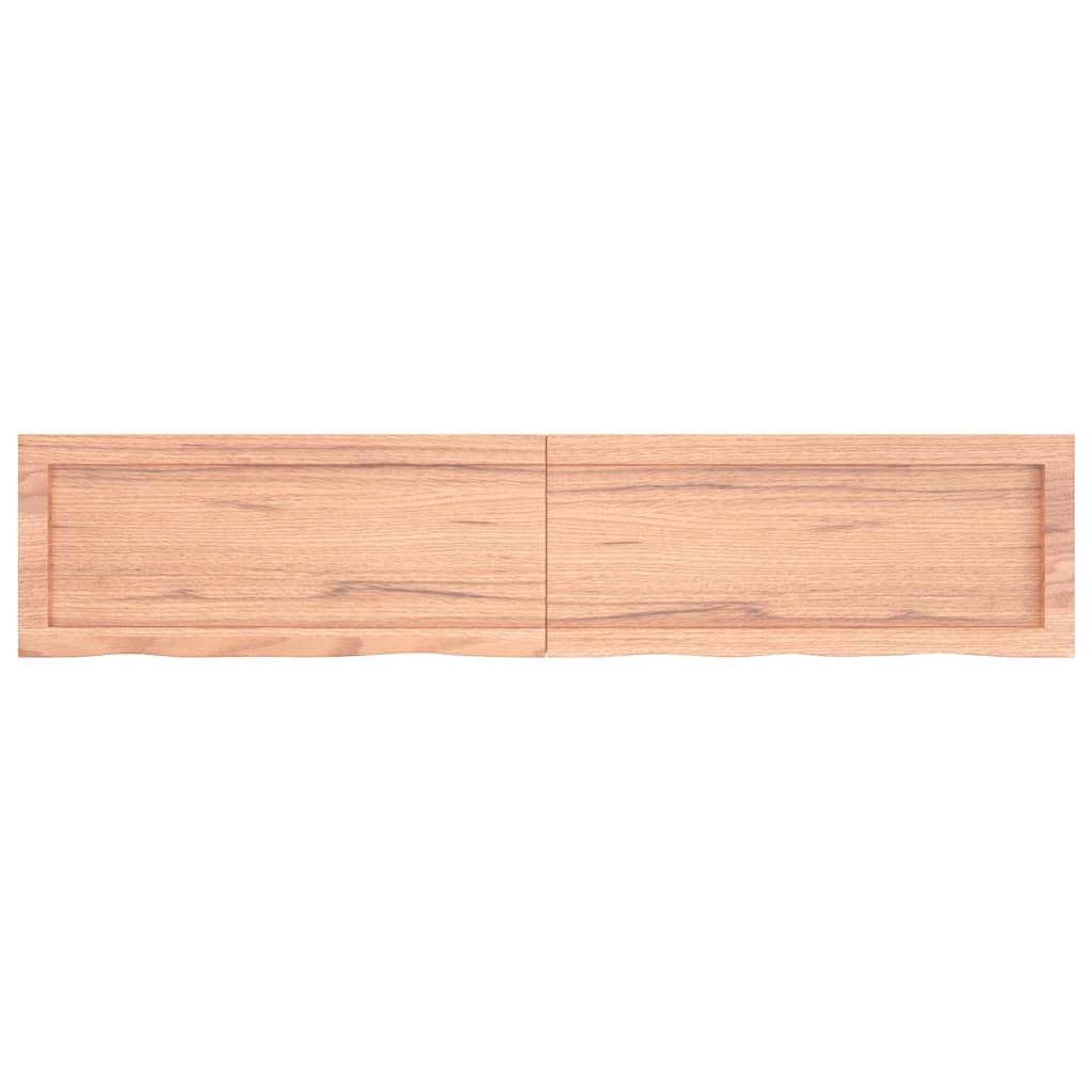 Piano Bagno Marrone 140x30x(2-4) cm Legno Massello Trattato