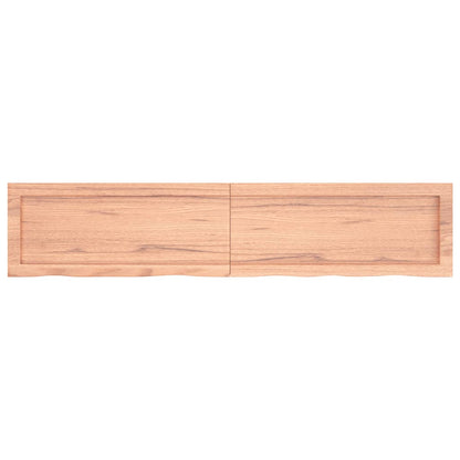 Piano Bagno Marrone 140x30x(2-4) cm Legno Massello Trattato