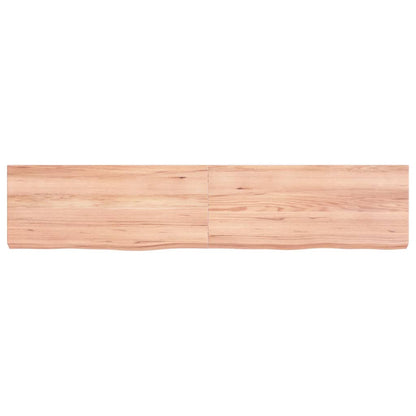 Piano Bagno Marrone 140x30x(2-6) cm Legno Massello Trattato