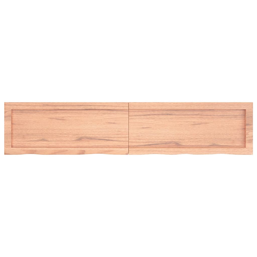 Piano Bagno Marrone 140x30x(2-6) cm Legno Massello Trattato