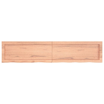 Piano Bagno Marrone 140x30x(2-6) cm Legno Massello Trattato