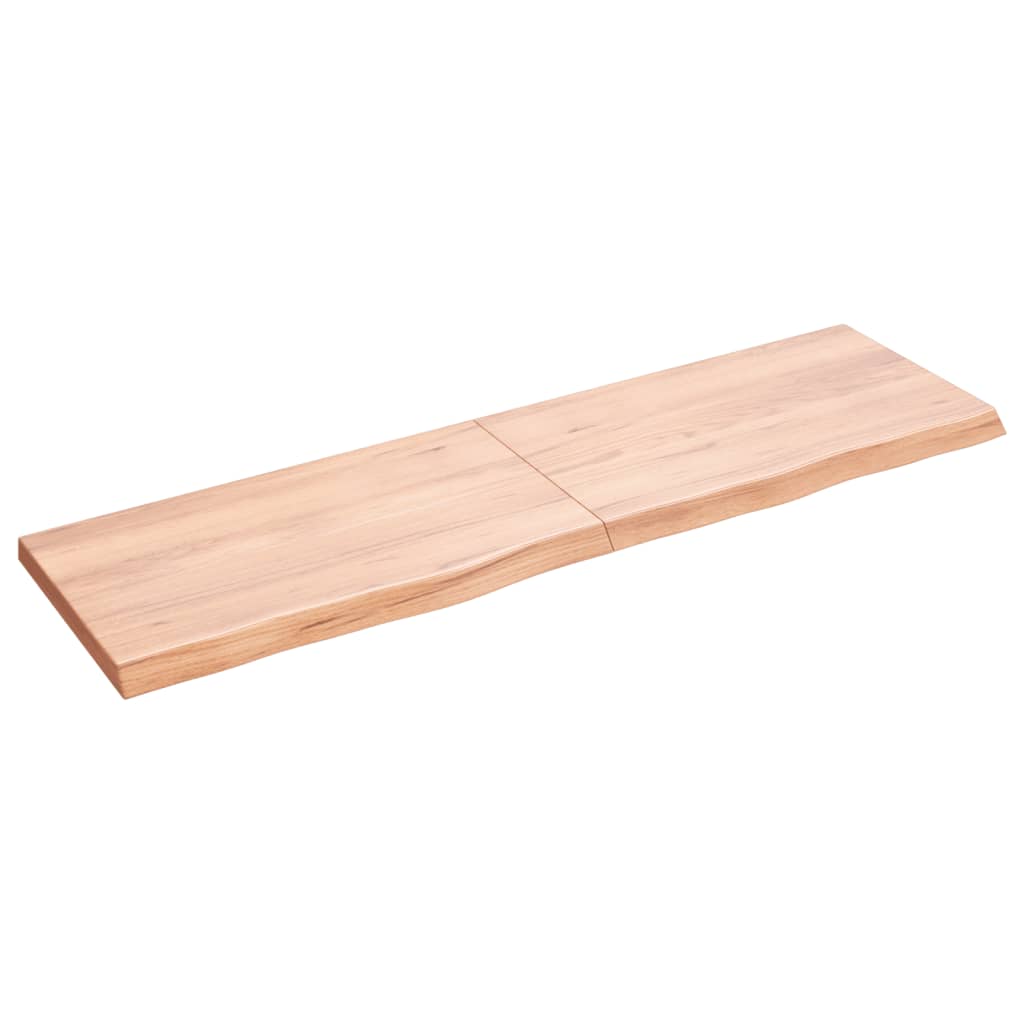 Piano Bagno Marrone 140x40x(2-4) cm Legno Massello Trattato