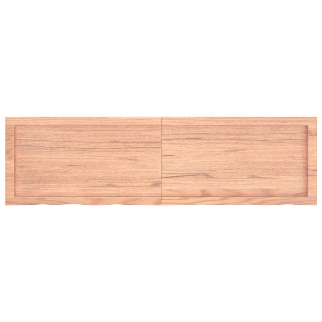 Piano Bagno Marrone 140x40x(2-4) cm Legno Massello Trattato