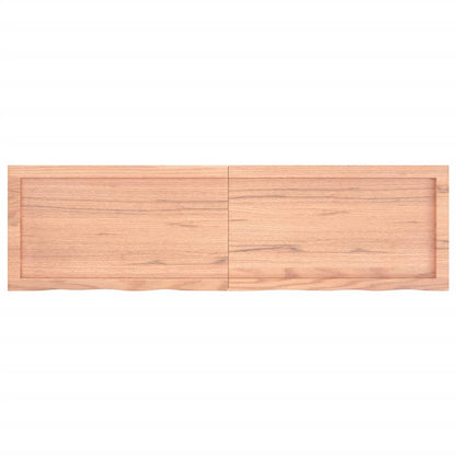Piano Bagno Marrone 140x40x(2-4) cm Legno Massello Trattato