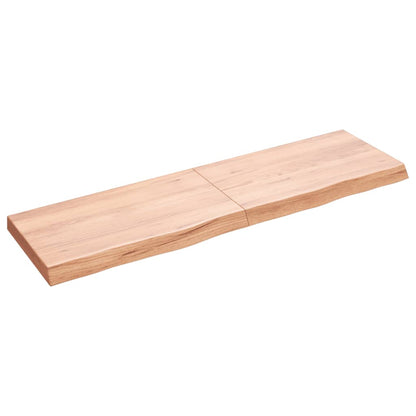 Piano Bagno Marrone 140x40x(2-6) cm Legno Massello Trattato