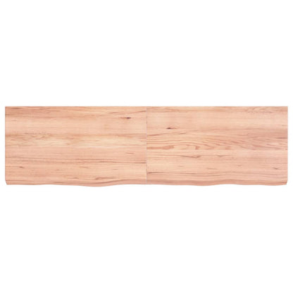 Piano Bagno Marrone 140x40x(2-6) cm Legno Massello Trattato