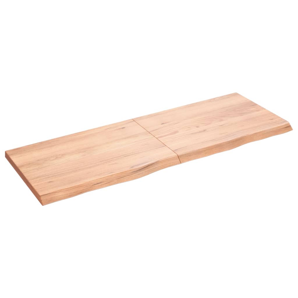Piano Bagno Marrone 140x50x(2-4) cm Legno Massello Trattato