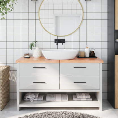 Piano Bagno Marrone 140x50x(2-4) cm Legno Massello Trattato