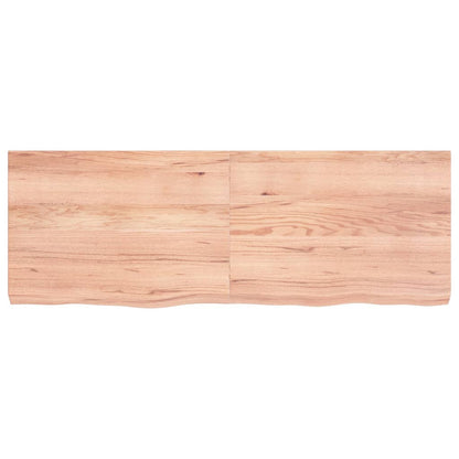 Piano Bagno Marrone 140x50x(2-6) cm Legno Massello Trattato