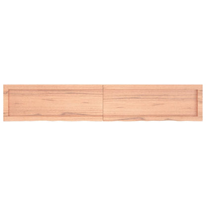 Piano Bagno Marrone 160x30x(2-6) cm Legno Massello Trattato