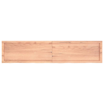Piano Bagno Marrone 180x40x(2-4) cm Legno Massello Trattato