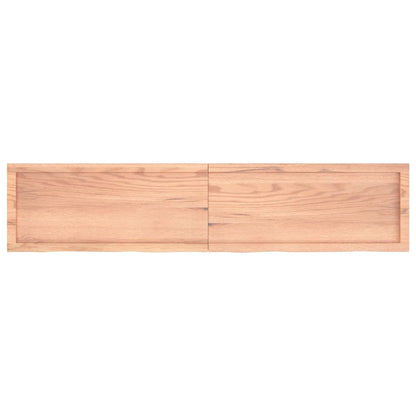Piano Bagno Marrone 180x40x(2-6) cm Legno Massello Trattato