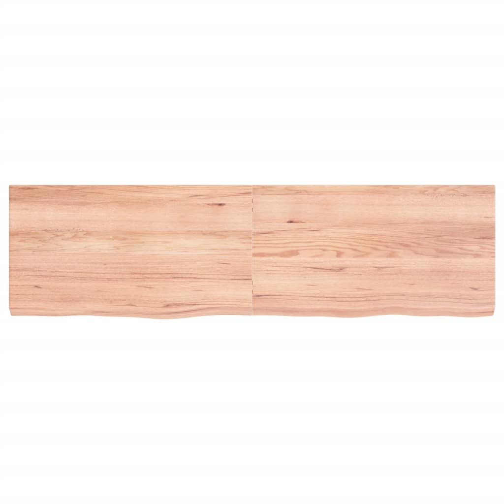 Piano Bagno Marrone 180x50x(2-6) cm Legno Massello Trattato