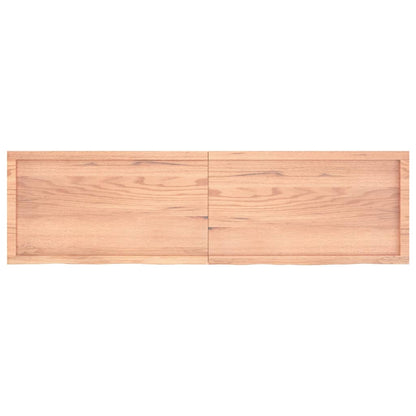 Piano Bagno Marrone 180x50x(2-6) cm Legno Massello Trattato