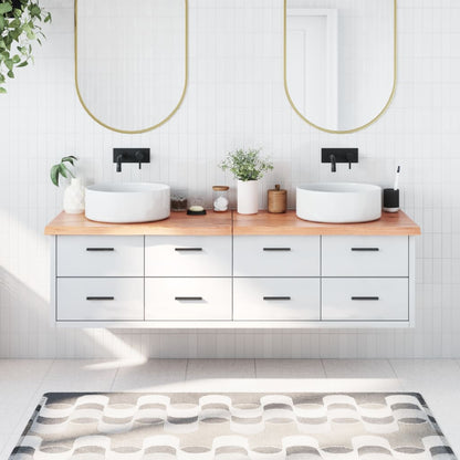 Piano Bagno Marrone 180x60x(2-4) cm Legno Massello Trattato