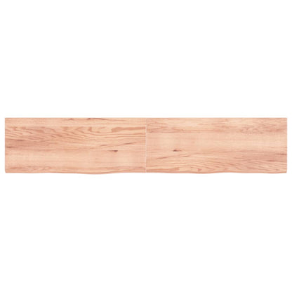 Piano Bagno Marrone 200x40x(2-4) cm Legno Massello Trattato