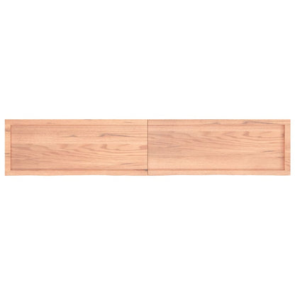 Piano Bagno Marrone 200x40x(2-4) cm Legno Massello Trattato