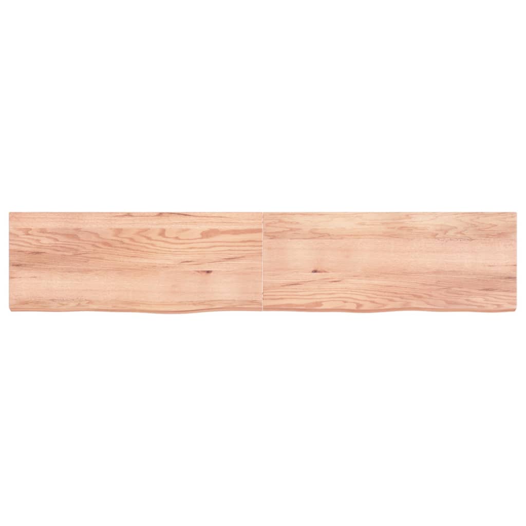 Piano Bagno Marrone 200x40x(2-6) cm Legno Massello Trattato