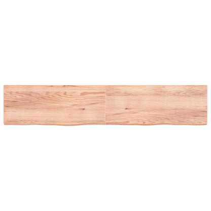 Piano Bagno Marrone 200x40x(2-6) cm Legno Massello Trattato