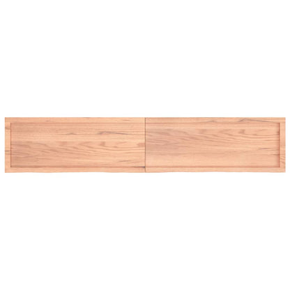 Piano Bagno Marrone 200x40x(2-6) cm Legno Massello Trattato