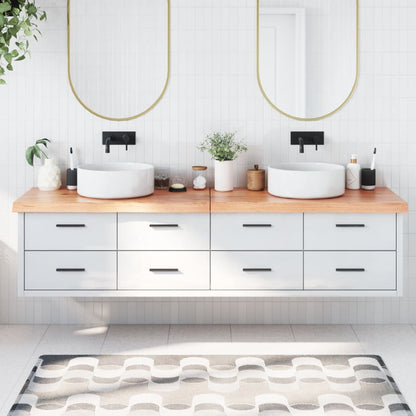 Piano Bagno Marrone 200x40x(2-6) cm Legno Massello Trattato