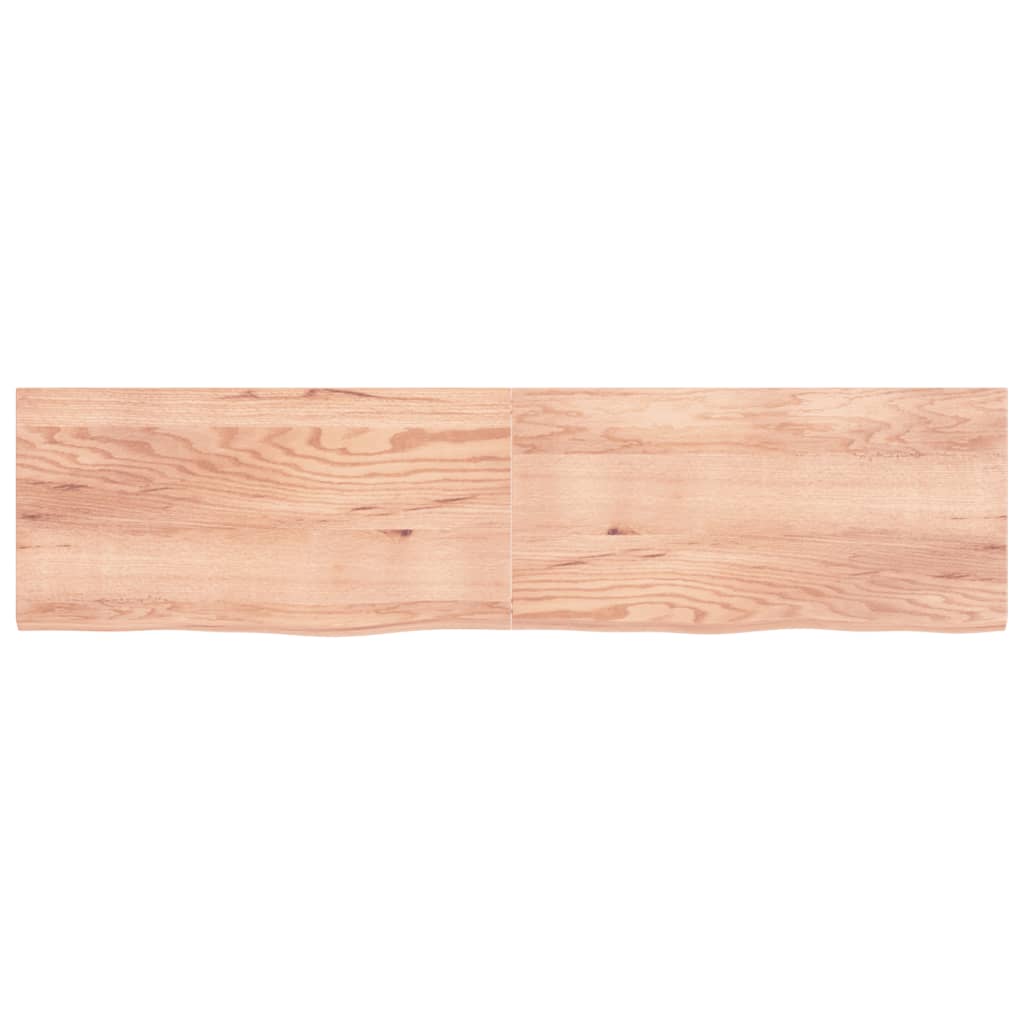 Piano Bagno Marrone 200x50x(2-4) cm Legno Massello Trattato